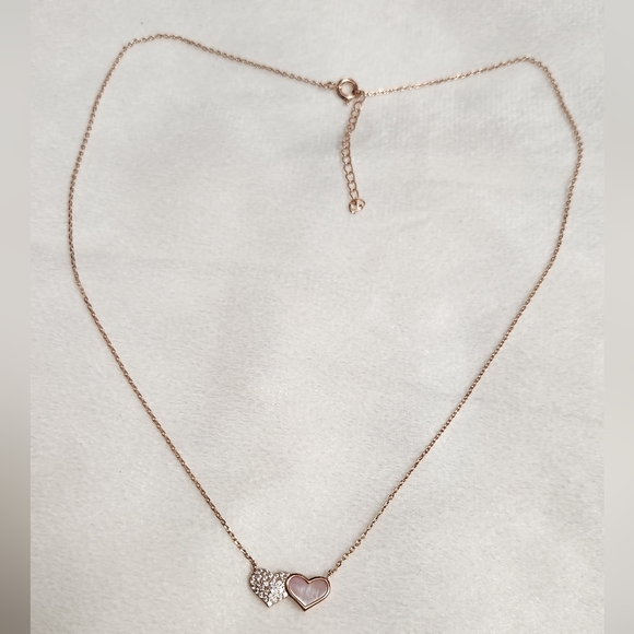 Two Hearts Rose Gold Necklace - Picture 2 of 5